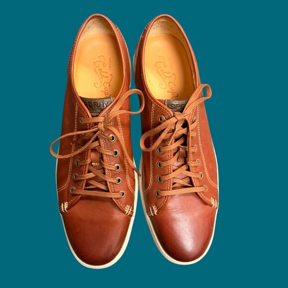 Sperry Gold Cup Men’s Brown Leather Sneakers | Premium Comfort Low-Top Size 13 - Picture 2 of 12